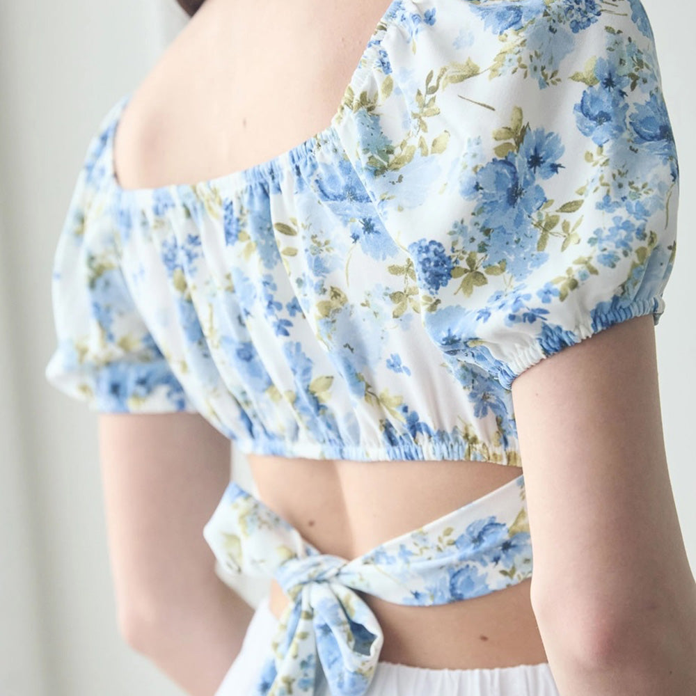 Floral Corset Waist Crop Top