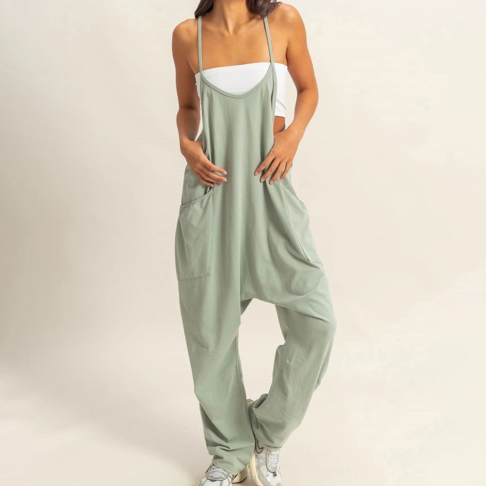 Relaxed Fit Mineral Washed Jumpsuit