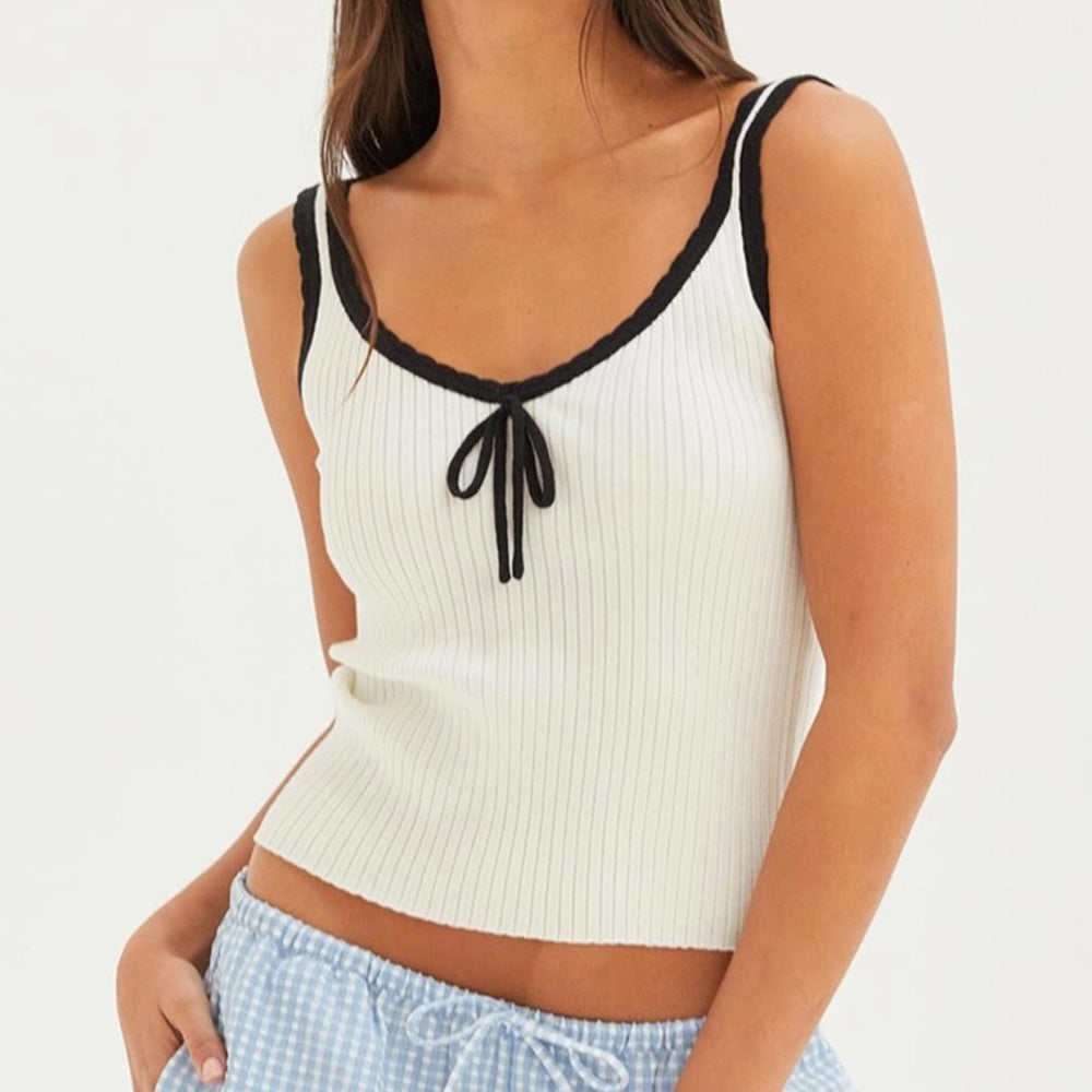Ribbon Trim Tank Top