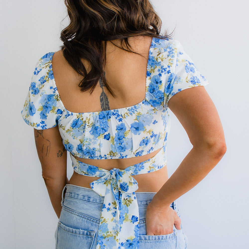 Floral Corset Waist Crop Top