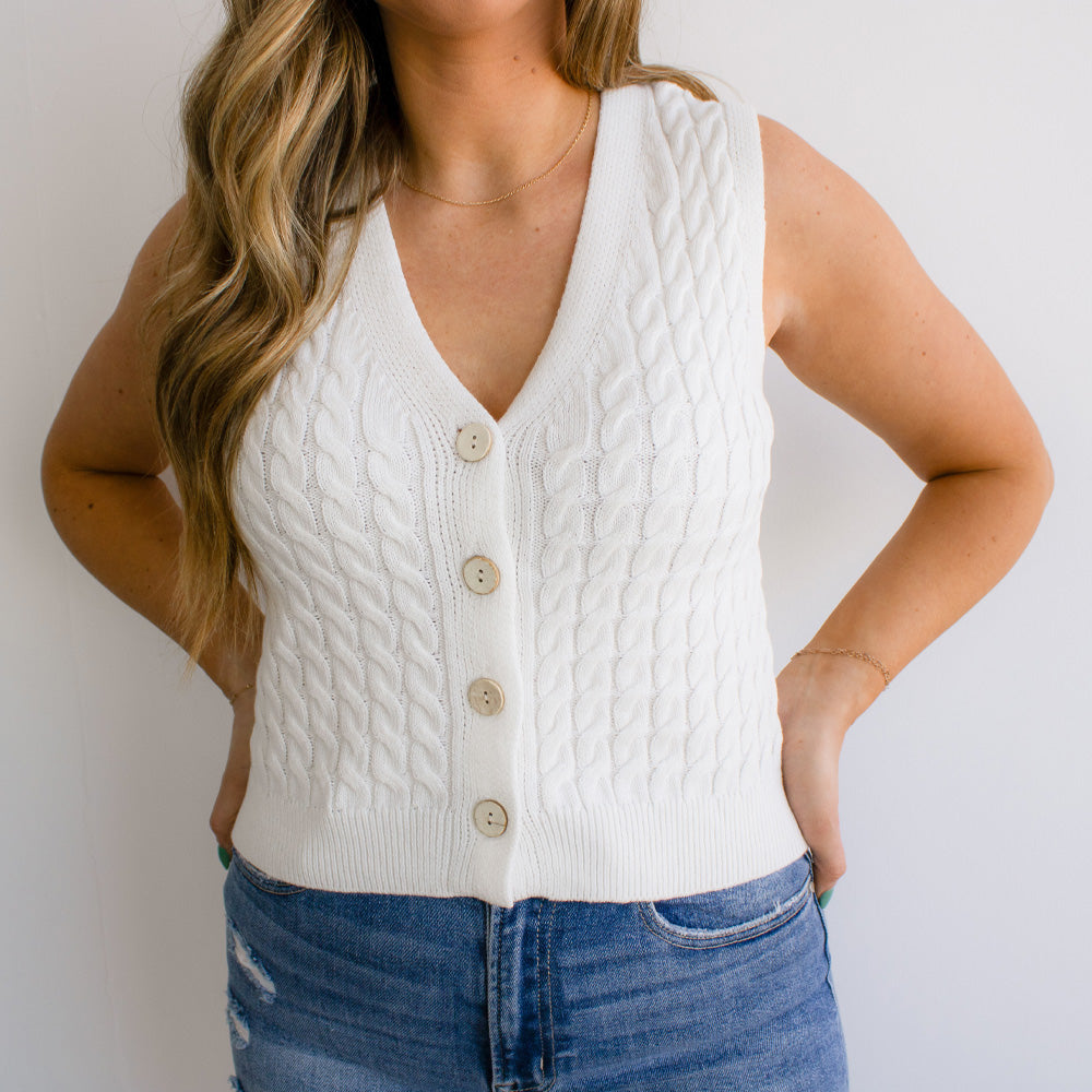 Cable Knit Sweater Vest