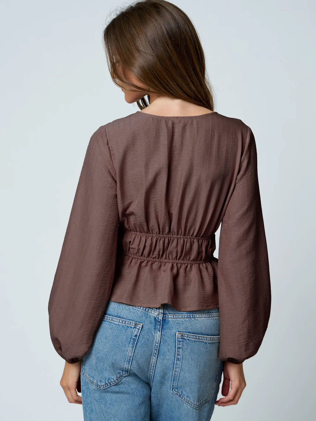 Long Sleeve Ruffle Hem Top
