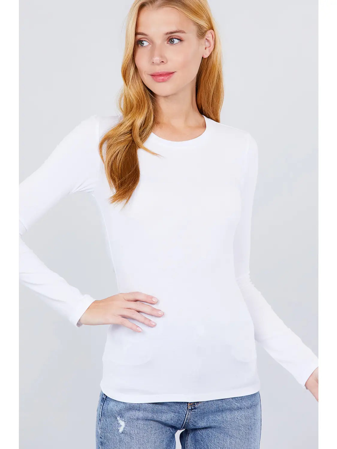 Long Sleeve Basic Jersey Cotton Tee