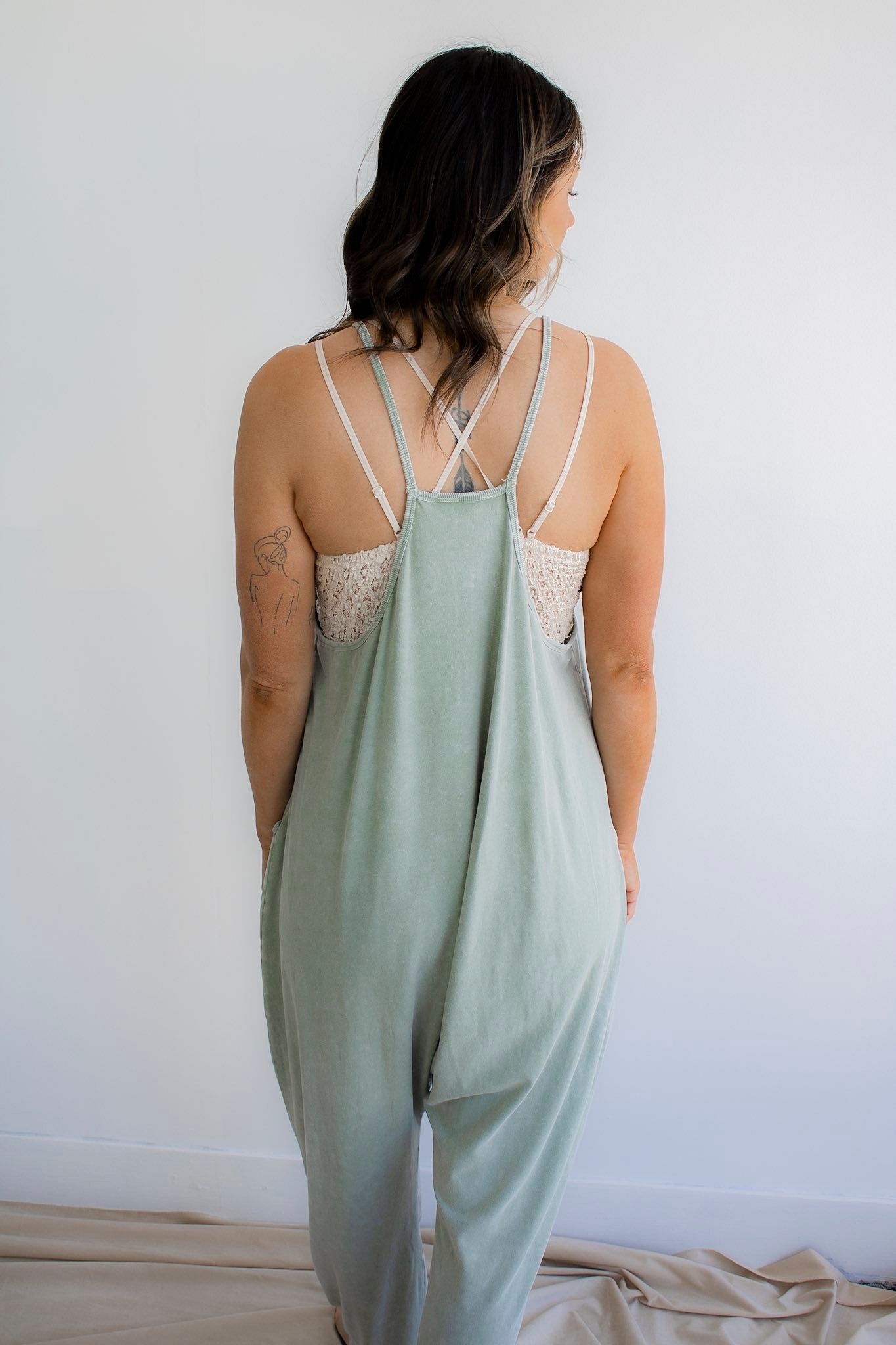 Relaxed Fit Mineral Washed Jumpsuit