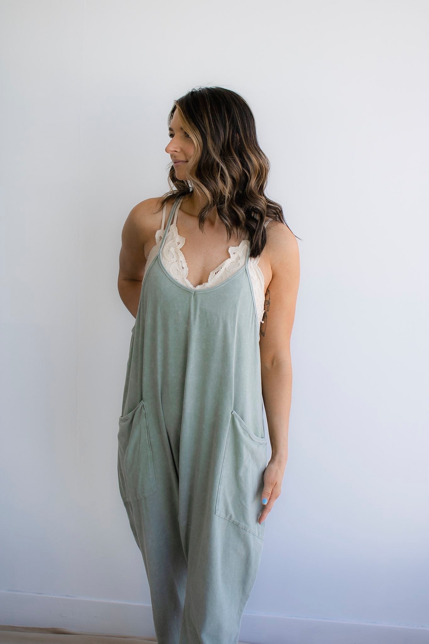 Relaxed Fit Mineral Washed Jumpsuit