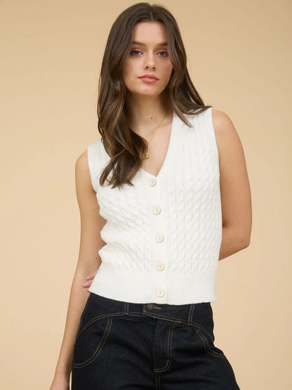 Cable Knit Sweater Vest
