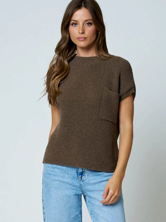 Mocha Short Sleeve Sweater