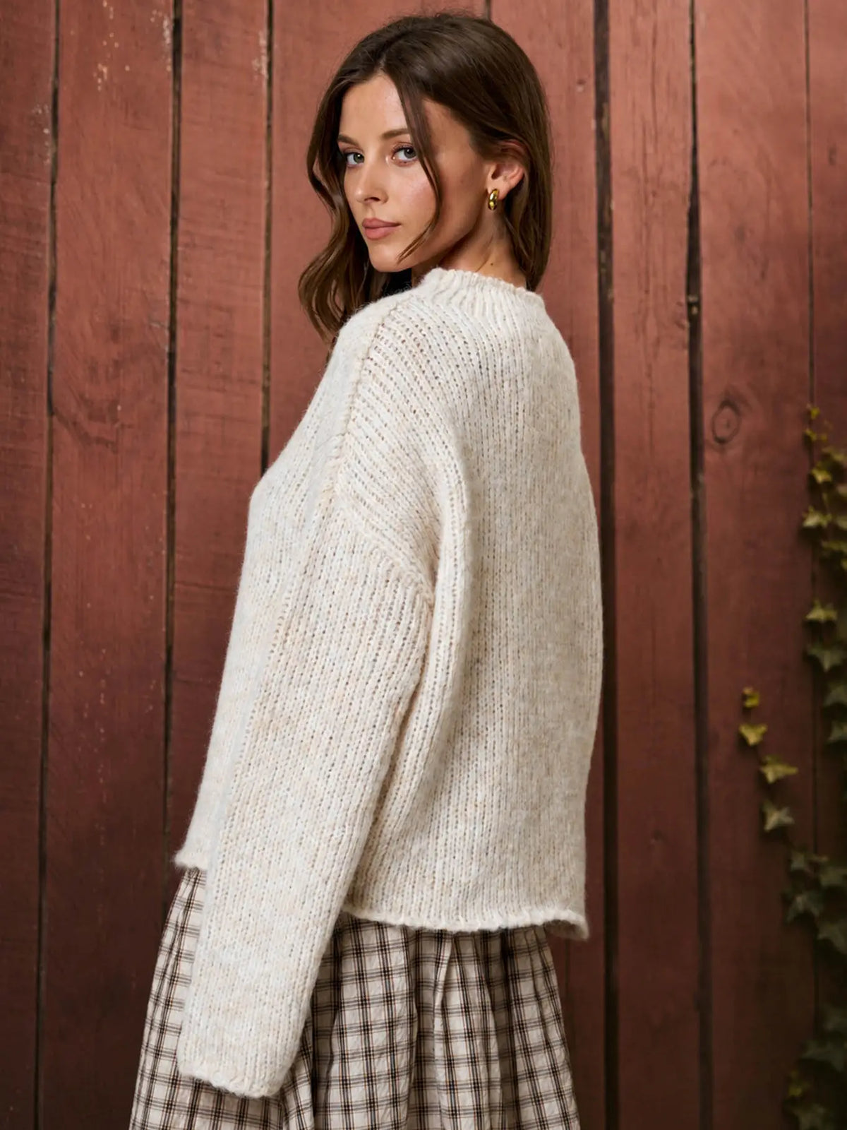 Mock Neck Oversized Sweater