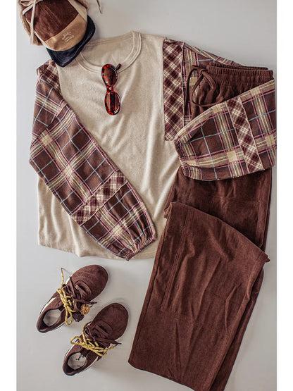 Flannel Colorblock Long Sleeve