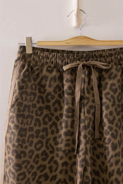 Leopard Cotton Twill Pants