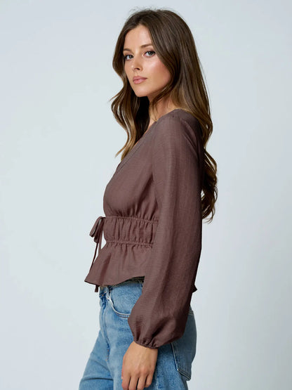 Long Sleeve Ruffle Hem Top