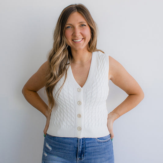 Cable Knit Sweater Vest