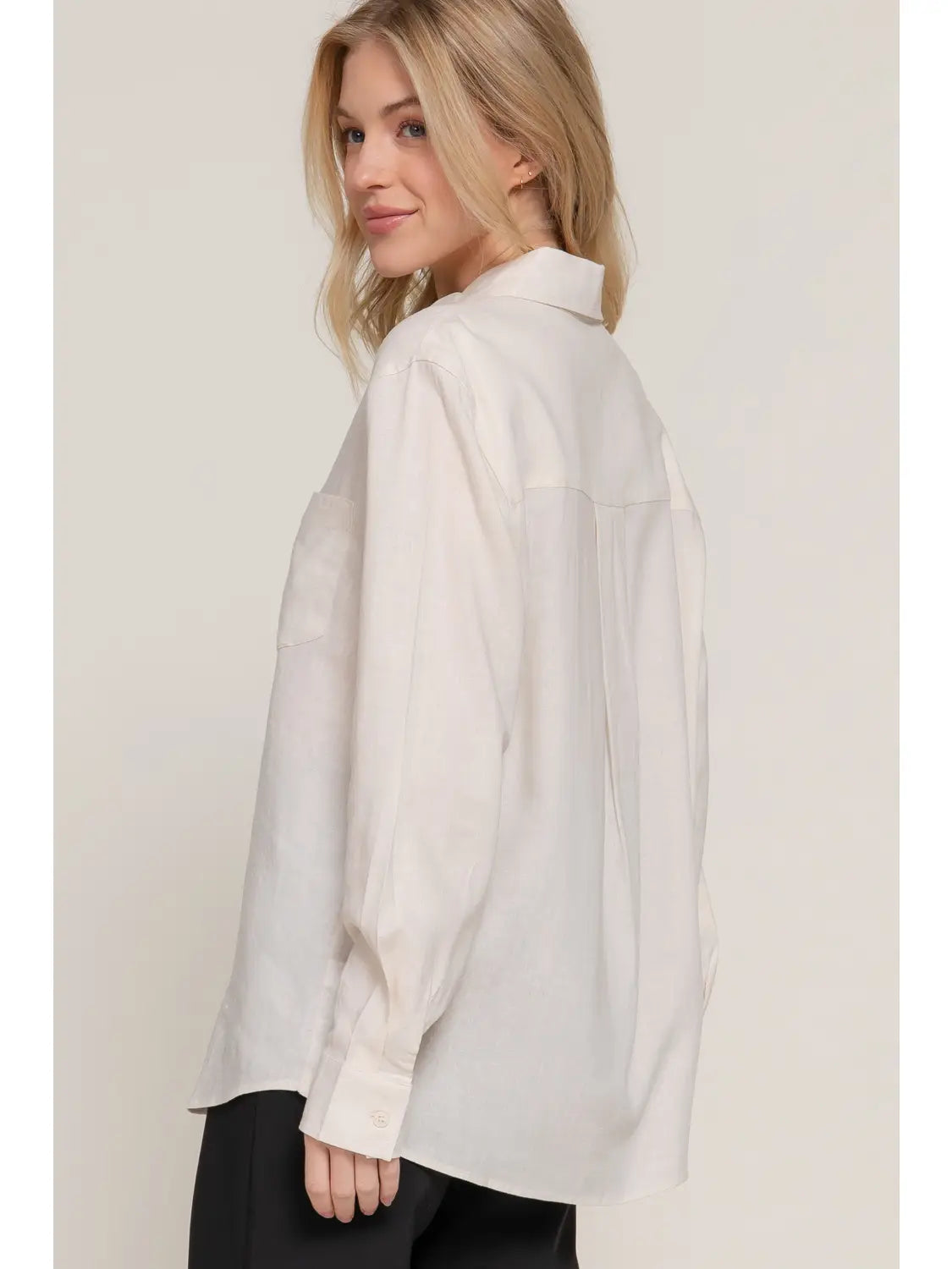 Long Sleeve Linen Button Down