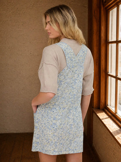 Floral Print Overall Mini Dress