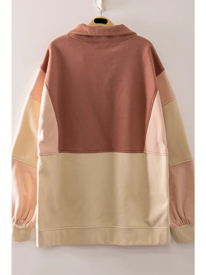 Colorblock Half Snap Sweatshirt