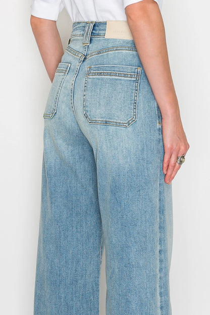 Medium Wash Non-Distressed Wide Leg