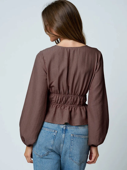 Long Sleeve Ruffle Hem Top
